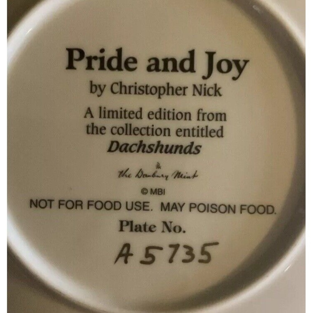 Danbury Mint Limited Edition Collection Plates Dachshunds, Pride And Joy, A5735 - Picture 7 of 8